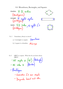 8.4 Rhombuses, Rectangles, and Squares