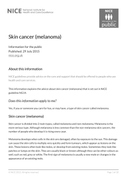 Skin cancer (melanoma)