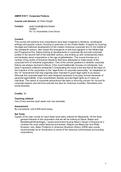 Corporate Fictions - the Program on the Study of Capitalism