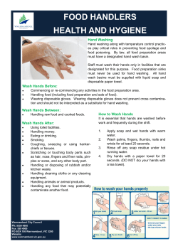 food handlers health and hygiene