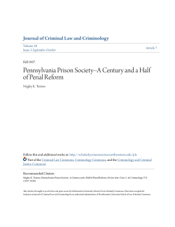 Pennsylvania Prison Society--A Century and a Half of Penal Reform