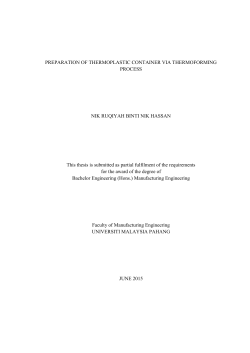 PREPARATION OF THERMOPLASTIC CONTAINER VIA