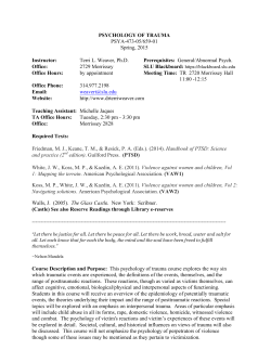 Psychology of Trauma - APA Trauma Division