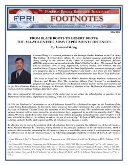 The All-Volunteer - Foreign Policy Research Institute