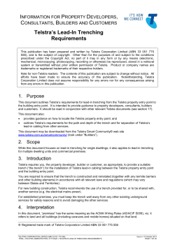 017153a07 | TELSTRA`S LEAD-IN TRENCHING REQUIREMENTS