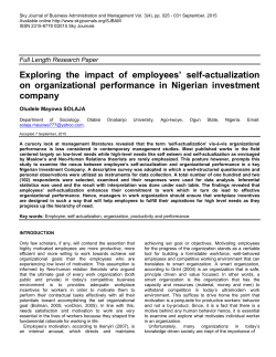 effect of workers self-actualization on organizational
