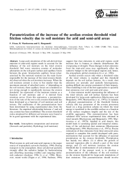 Parametrization of the increase of the aeolian erosion threshold