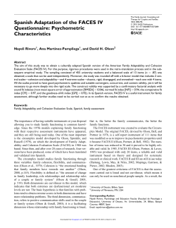 Spanish Adaptation of the FACES IV Questionnaire: Psychometric