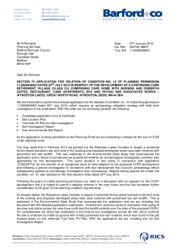 Dear Mr Richards SECTION 73 APPLICATION FOR DELETION OF