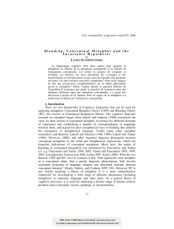 Blending. Conceptual Mataphor and the Invariance Hypothesis