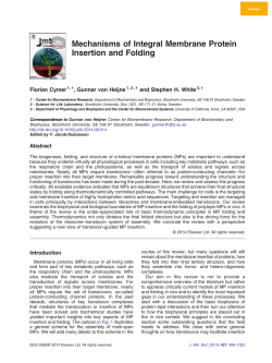 Mechanisms of Integral Membrane Protein