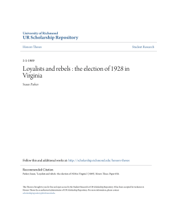 Loyalists and rebels : the election of 1928 in Virginia