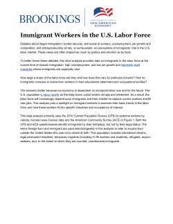 Immigrant Workers in the US Labor Force