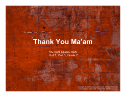 Thank You Ma`am - Curriculum Companion