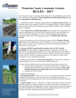Community Gardens Rules - For Your Information