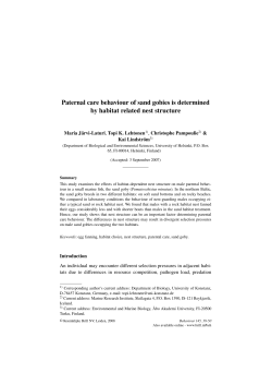 Paternal care behaviour of sand gobies is determined by habitat