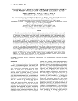 threatened plant resources: distribution and ecosystem services in