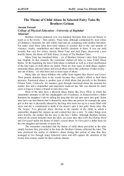 The Theme of Child Abuse In Selected Brothers Grimm Fairy Tales