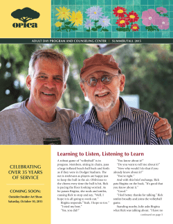 Newsletter SummerFall 2015 - OPICA Adult Day Care Services