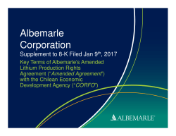 Key Terms of Amended Lithium Production Rights Agreement