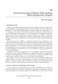 14 Social Functioning of Children With Attention Deficit Hyperactivity