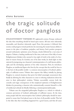 the tragic solitude of doctor pangloss