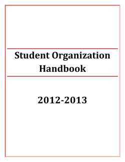 Student Organization Handbook 2012-2013