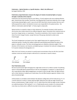 Polarimetry &ndash; Optical Rotation vs. Specific Rotation