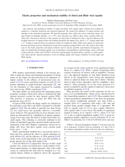 Elastic properties and mechanical stability of chiral and filled viral