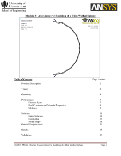 Module 5: Axisymmetric Buckling of a Thin Walled Sphere