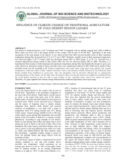 INFLUENCE OF CLIMATE CHANGE ON TRADITIONAL