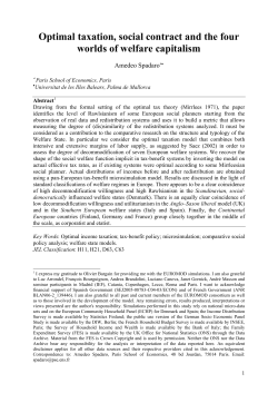 Optimal taxation, social contract and the four worlds of welfare