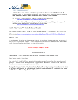 George W. Norris: Nebraska Moralist Scroll down for complete article.