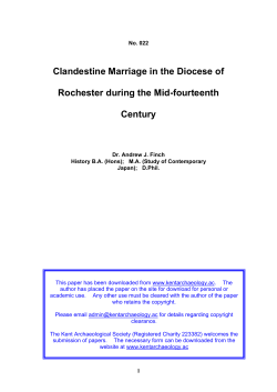 Clandestine Marriage in the Diocese of Rochester during the Mid
