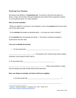 Practicing Your Premises