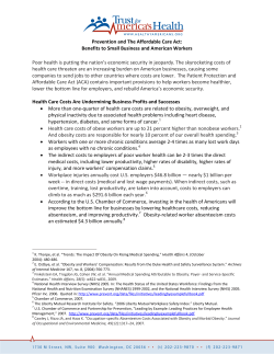 Small Businesses in the ACA - Trust for America`s Health