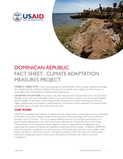 DOMINICAN REPUBLIC FACT SHEET: CLIMATE ADAPTATION