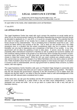 Peaceful land provision - Legal Assistance Centre