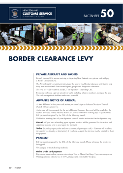 Border Clearance Levy - New Zealand Customs Service