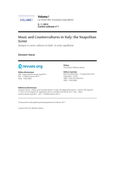 Music and Countercultures in Italy: the