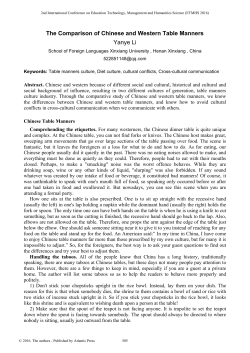 The Comparison of Chinese and Western Table Manners Yanye Li