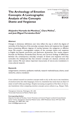 The Archeology of Emotion Concepts: A Lexicographic