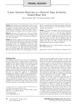 Is Joint Attention Detectable at a Distance? Three