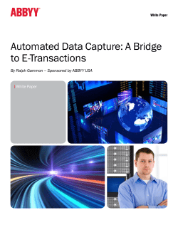 Automated Data Capture: A Bridge to E