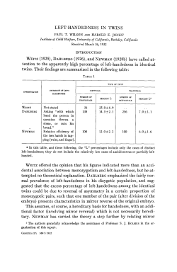 LEFT-HANDEDNESS IN TWINS WEITZ