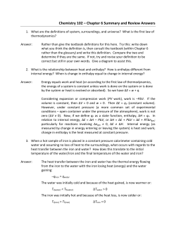 Chemistry 102 &ndash; Chapter 6 Summary and Review Answers