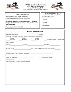 haaqg quilt show entry form - Hands All Around Quilt Guild