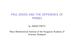PAUL ERDŐS AND THE DIFFERENCE OF PRIMES
