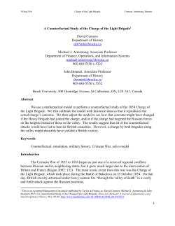 A Counterfactual Study of the Charge of the Light Brigade1 David