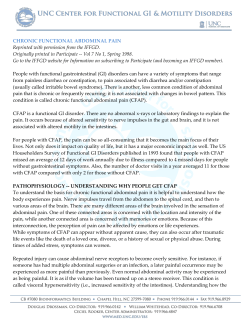 CHRONIC FUNCTIONAL ABDOMINAL PAIN Reprinted with